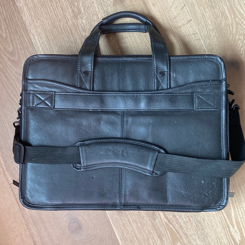 Dell Leather Messenger Laptop Brief Bag